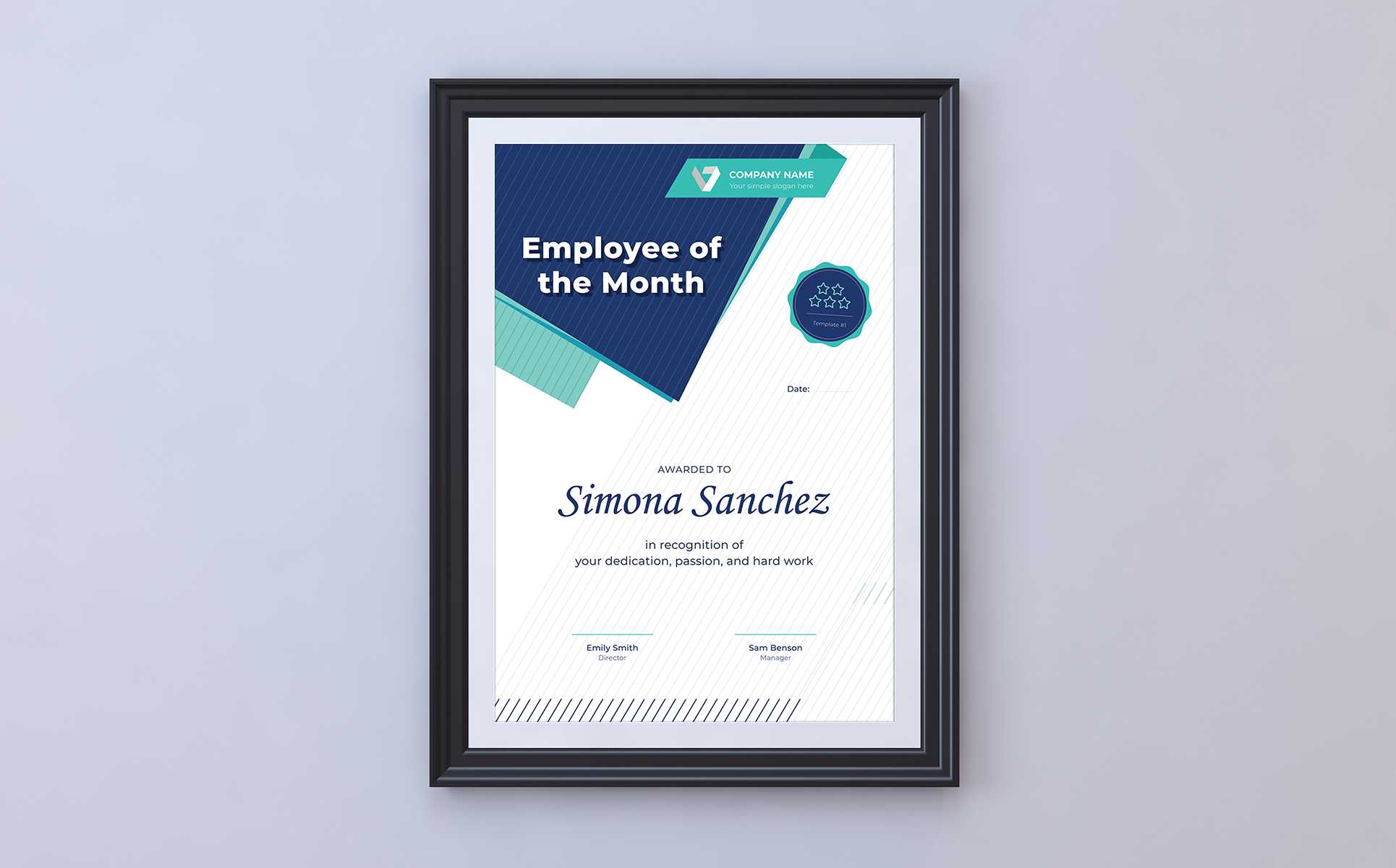 Employee Of The Month Certificate Template Within Employee Of The Month Certificate Template