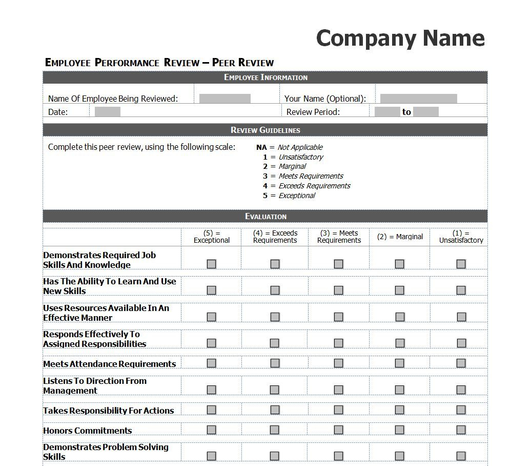 Employee Performance Review Forms Templates | Manager With Regard To Staff Progress Report Template