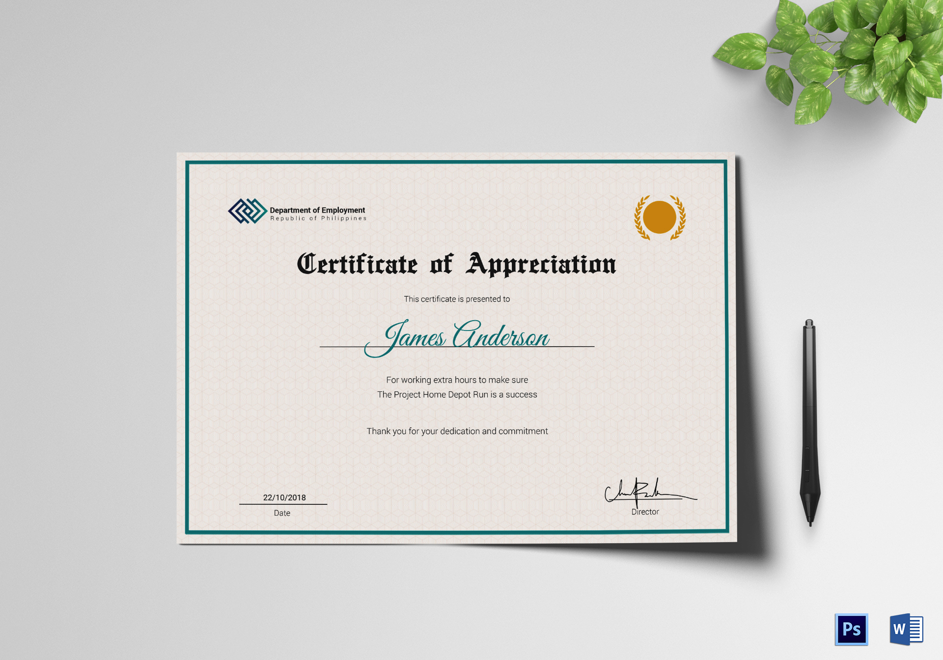 Employee Service Certificate Template For Certificate For Years Of Service Template