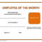 Employee The Month Certificate Template Free Microsoft Word Regarding Employee Of The Month Certificate Template