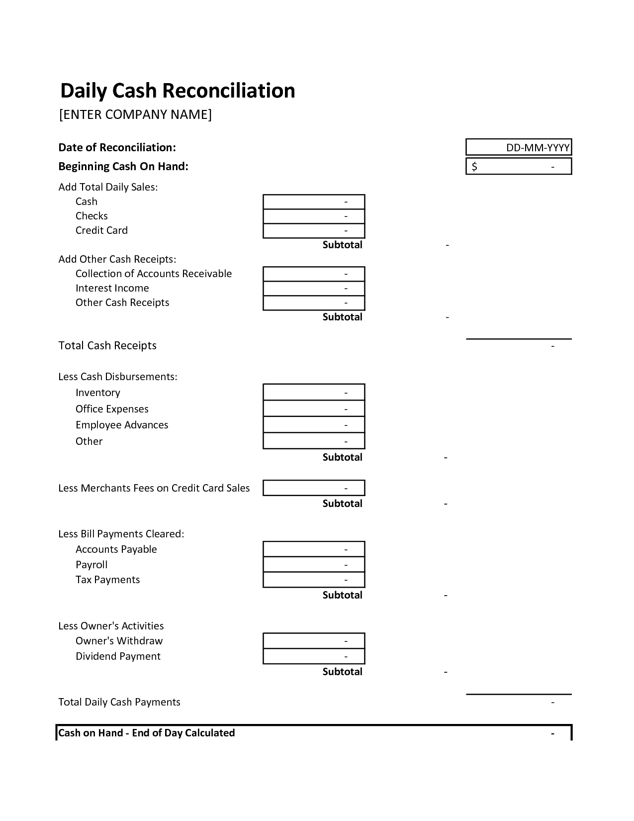 End Of Day Cash Register Report Template – Google Search Regarding End Of Day Cash Register Report Template