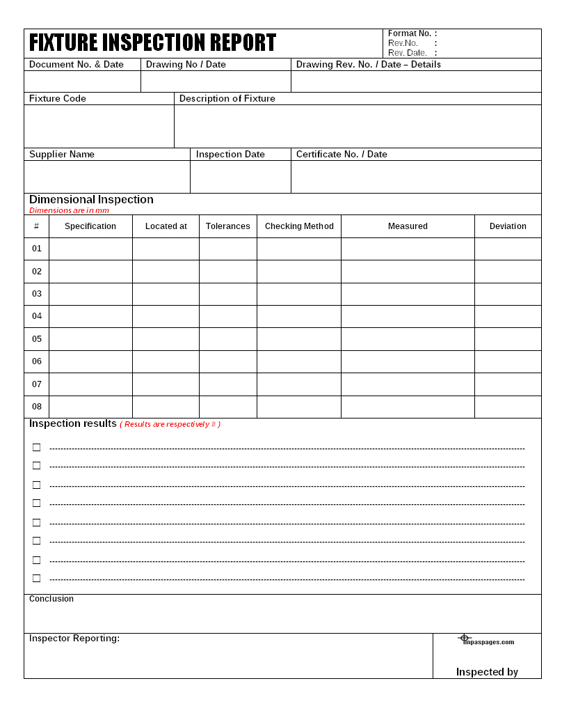 Engineering Inspection Report Template – Atlantaauctionco Regarding Engineering Inspection Report Template