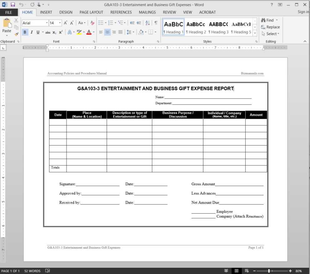 Entertainment Business Expenses Report Template | G&a103 3 Throughout Daily Expense Report Template