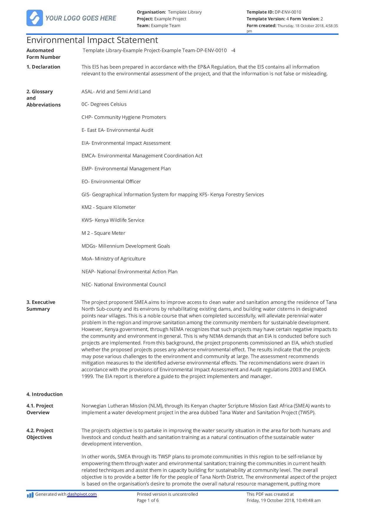 Environmental Impact Report Template CUMED ORG environmental-impact-report-template-cumed-org