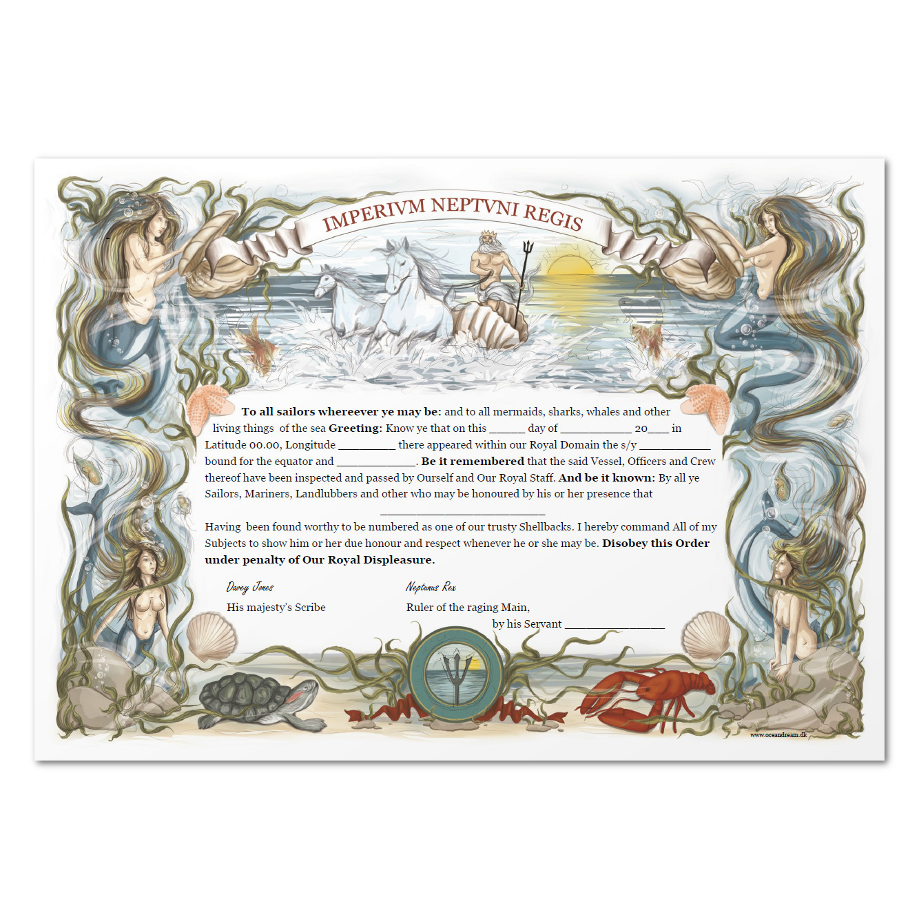 Equator Certificate For Crossing The Line Certificate Template