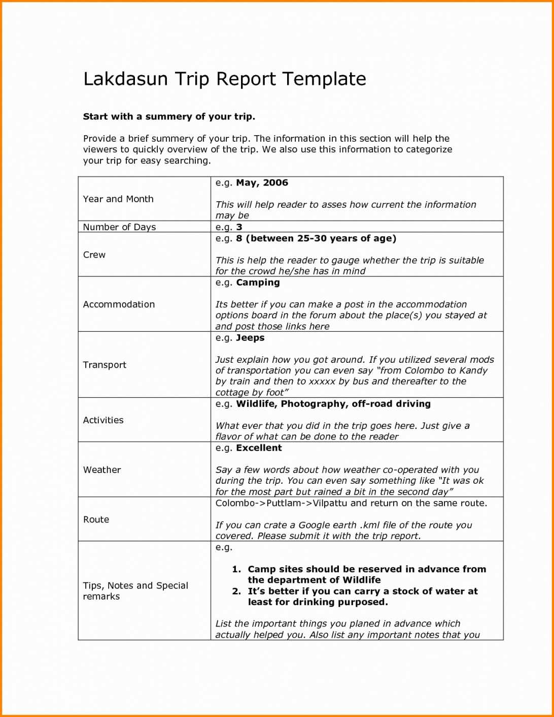 Equipment Condition Report Template With Event Debrief Report Template