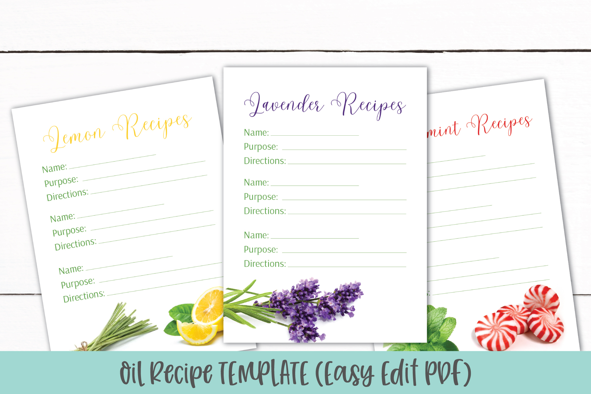 Essential Oil Recipe Card Template | Editable Recipe Pdf Within Recipe Card Design Template
