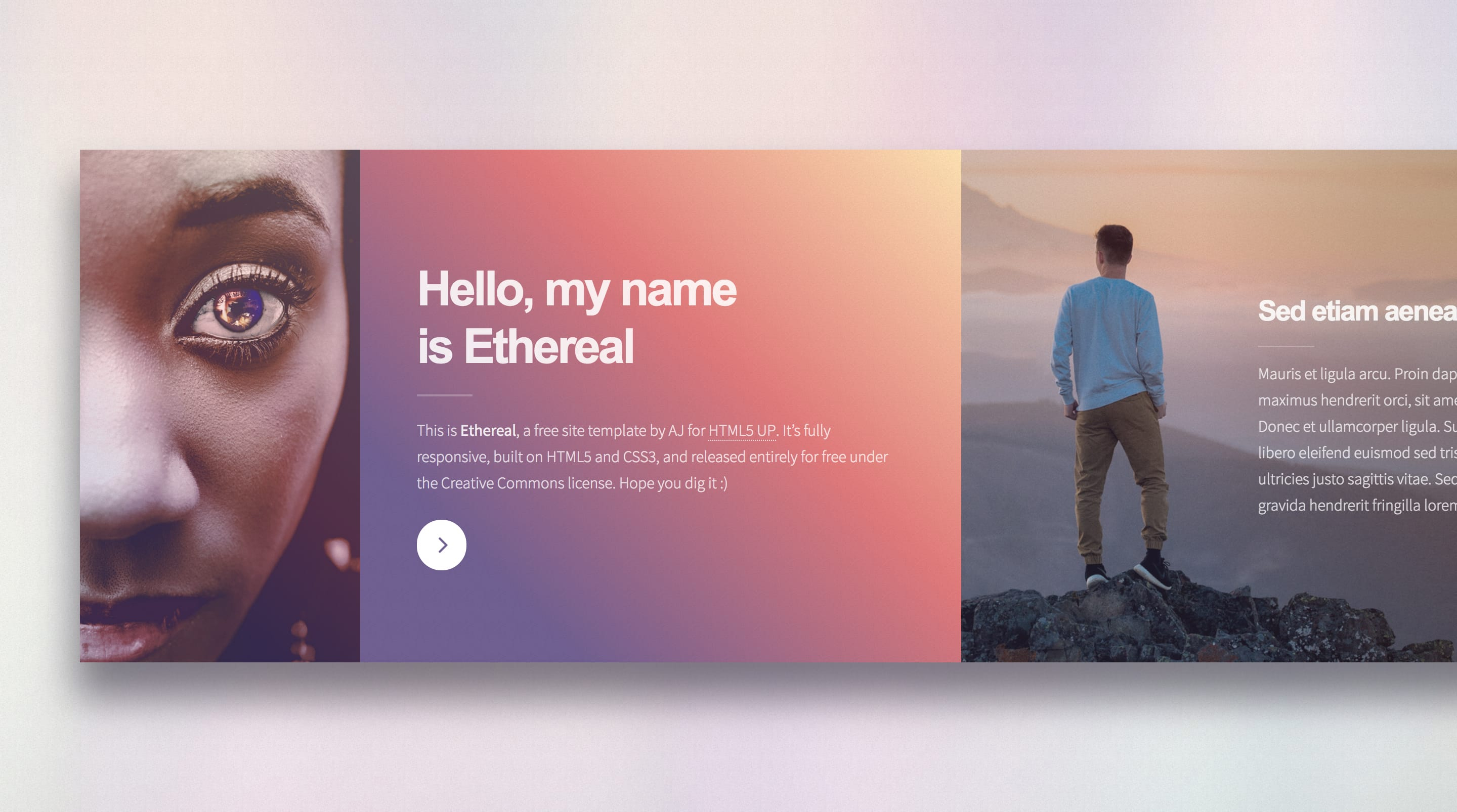 Ethereal – Free Html Template Review, Demo And Download Regarding Html5 Blank Page Template