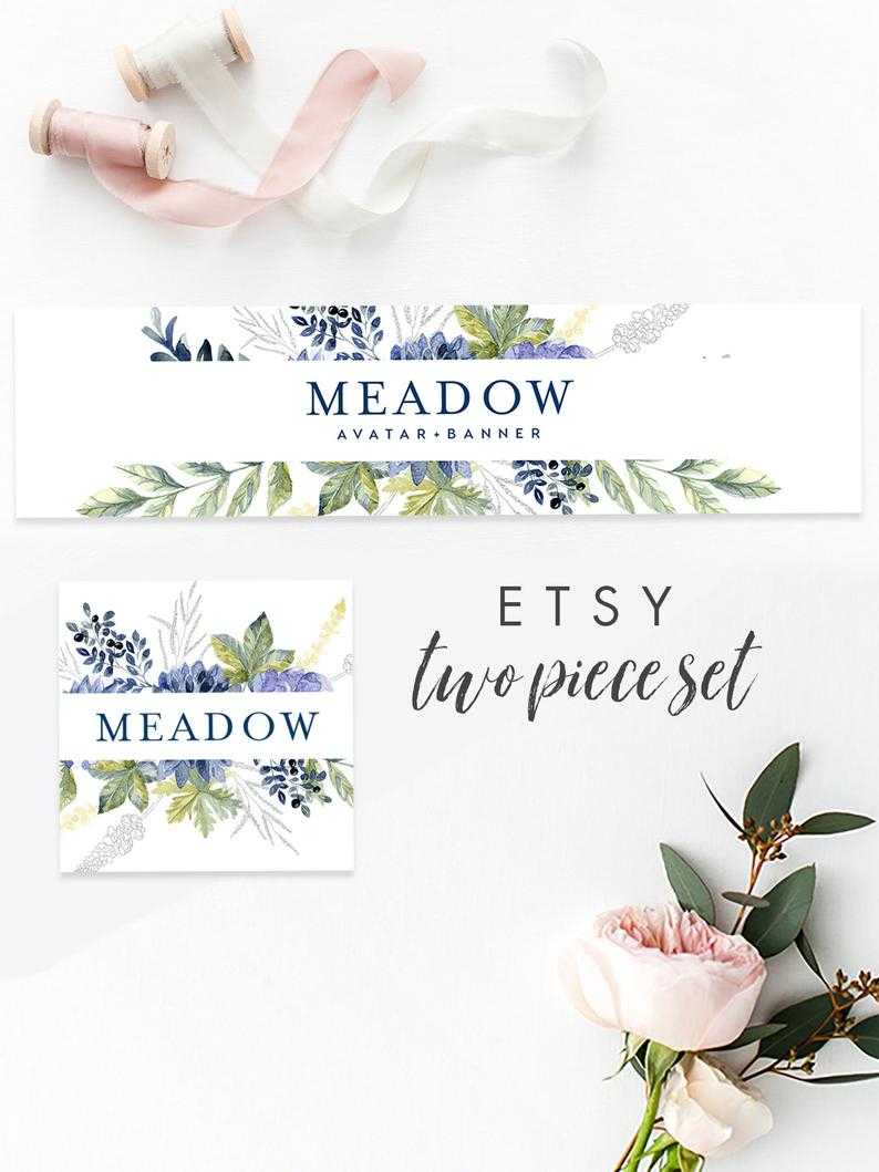 Etsy Banner & Avatar Template Instant Download Templett, Editable, Branding  Set Premade Etsy Set Etsy Shop Branding, Banner, Blue, Meadow Inside Etsy Banner Template