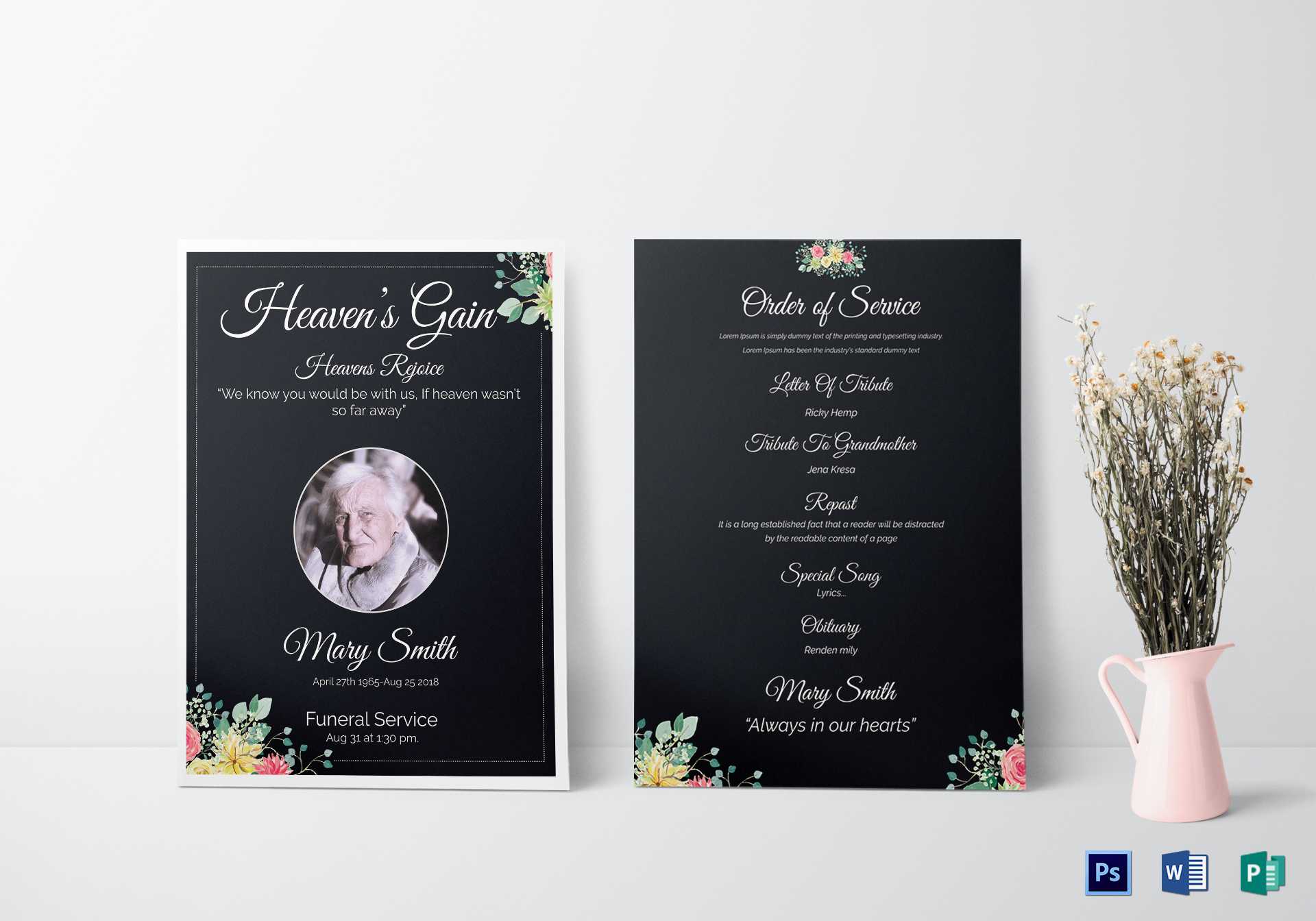 Eulogy Funeral Invitation Card Template Inside Funeral Invitation Card Template