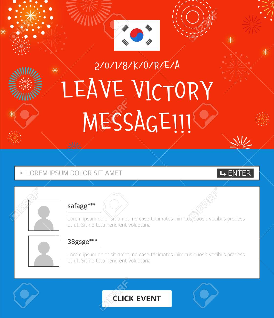 Event Banner Template – Leave Victory Message With Korean Flag Intended For Event Banner Template