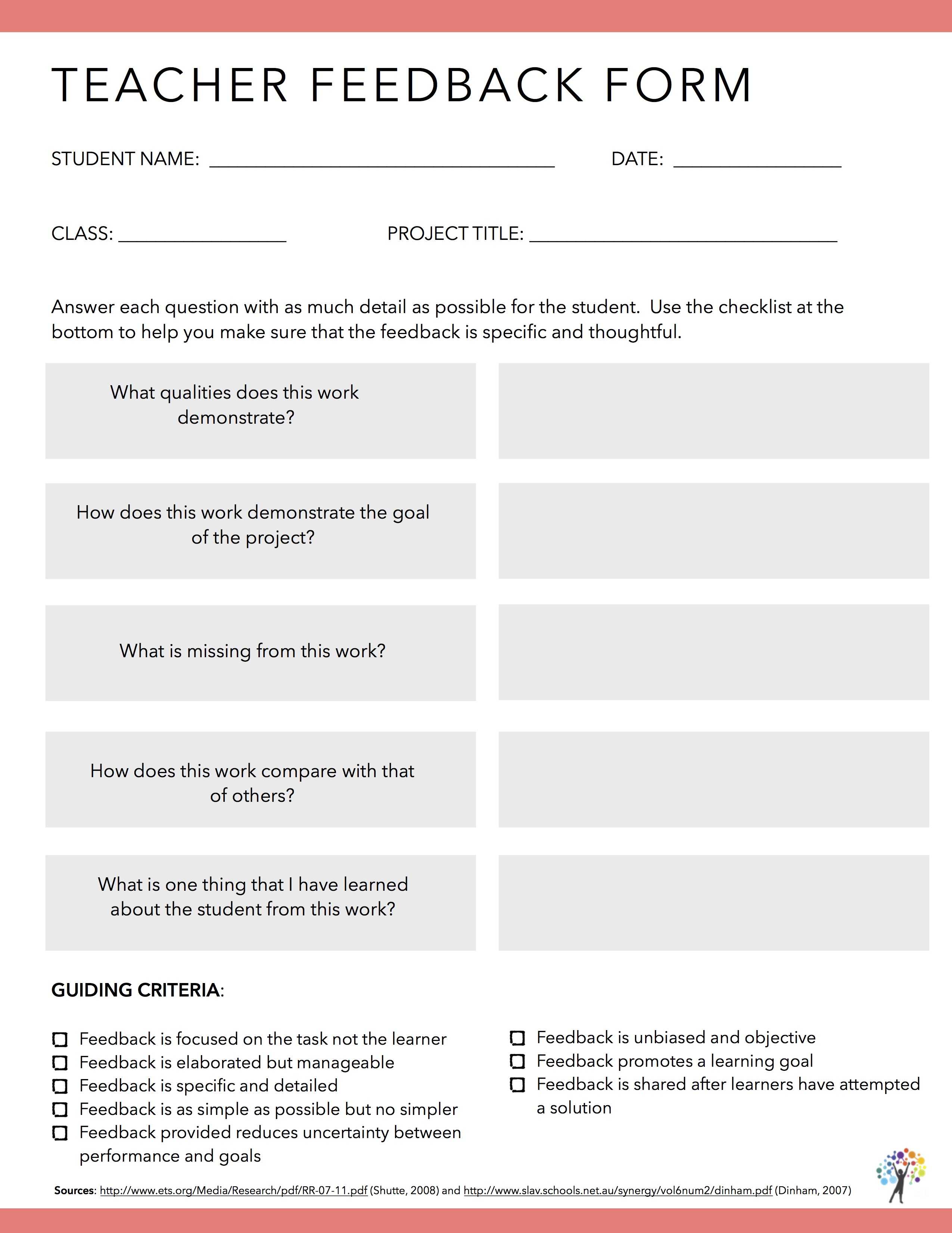 Feedback forms