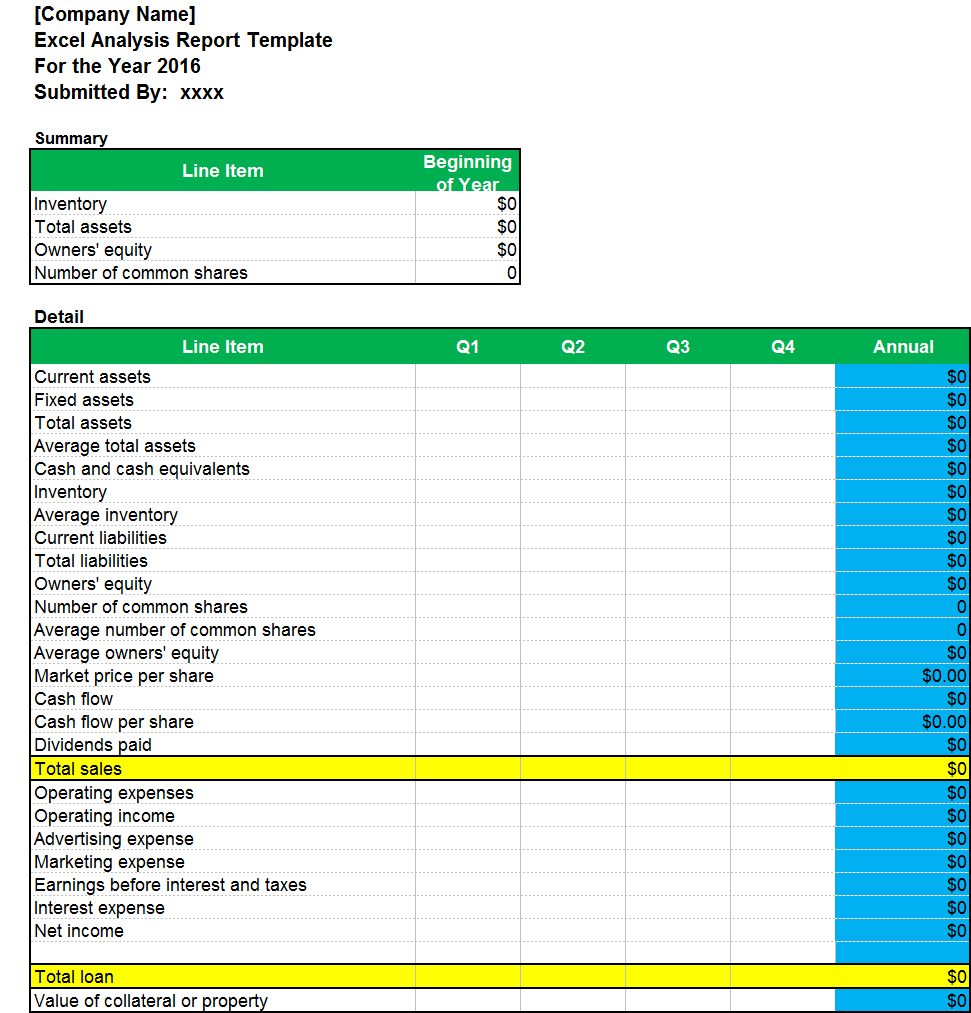 Excel Analysis Report Template – Excel Word Templates With Company Analysis Report Template