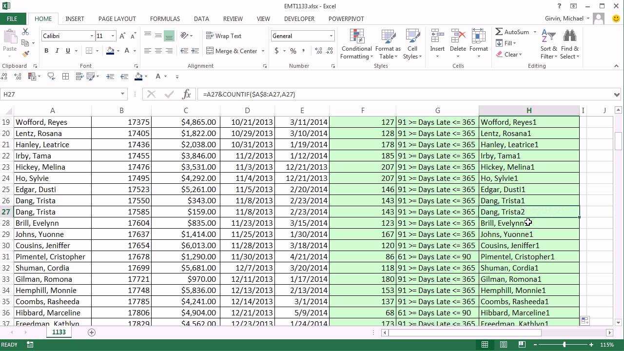 Excel Magic Trick 1133: Aging Accounts Receivable Reports: Pivottable &  Unique Identifier Within Ar Report Template