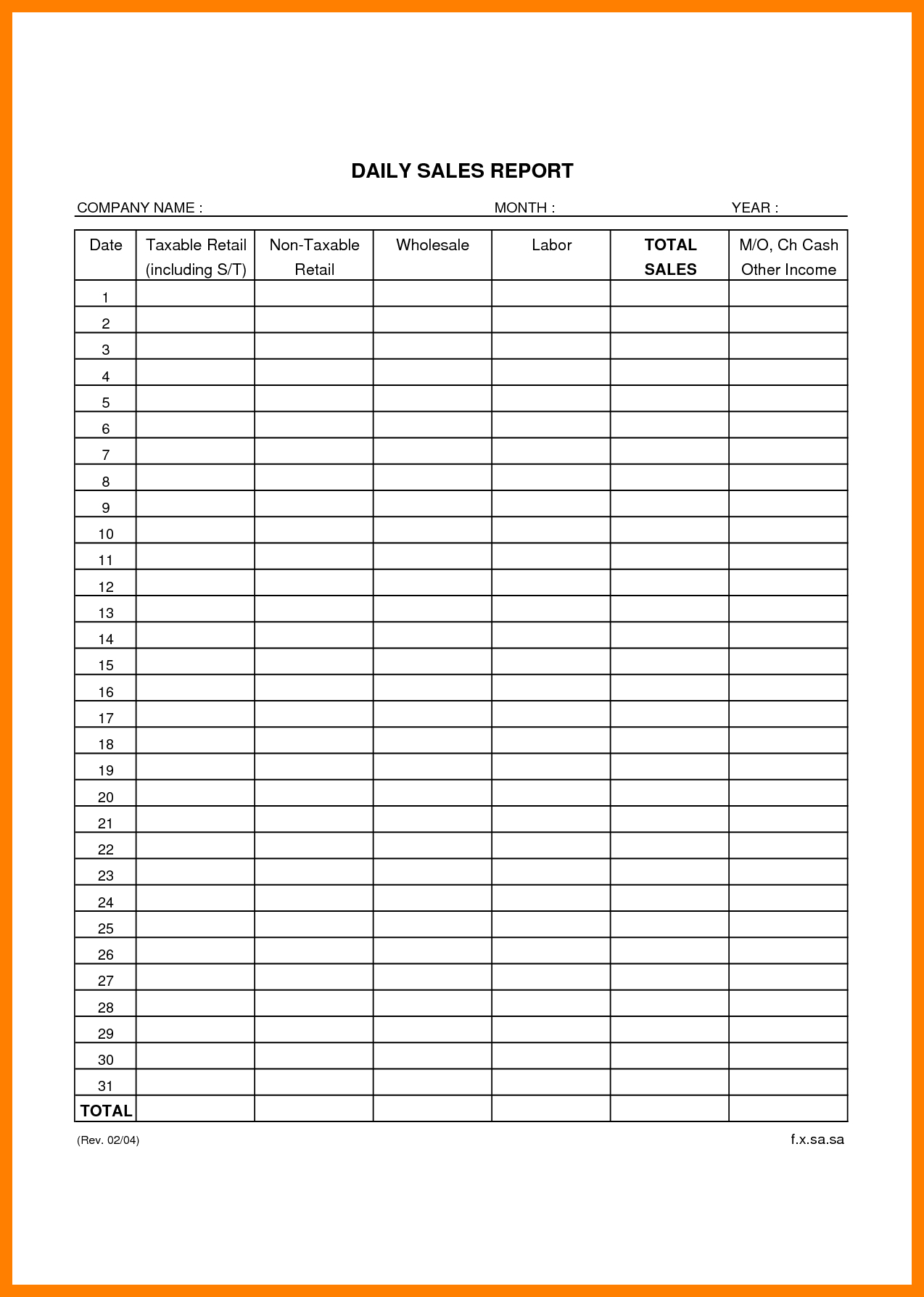 Excel Sales Report Template Free Download – Atlantaauctionco In Free Daily Sales Report Excel Template