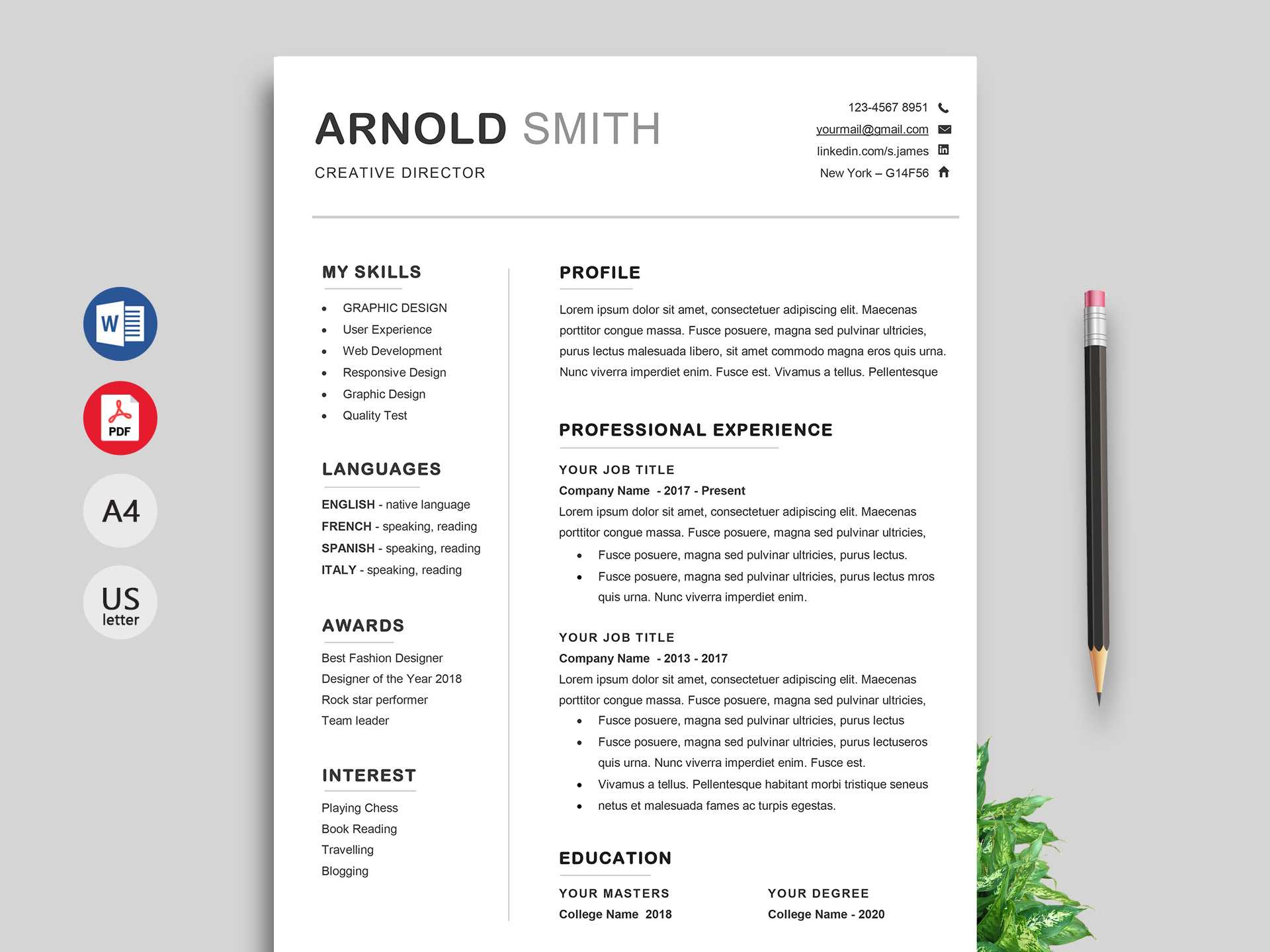 Excellent Resume Template Word Free Download Ideas Modern Cv For Free Downloadable Resume Templates For Word