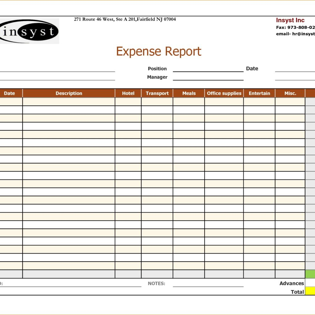 Expense Report Template Excel 2010 4 Outline Templates Throughout Expense Report Template Excel 2010