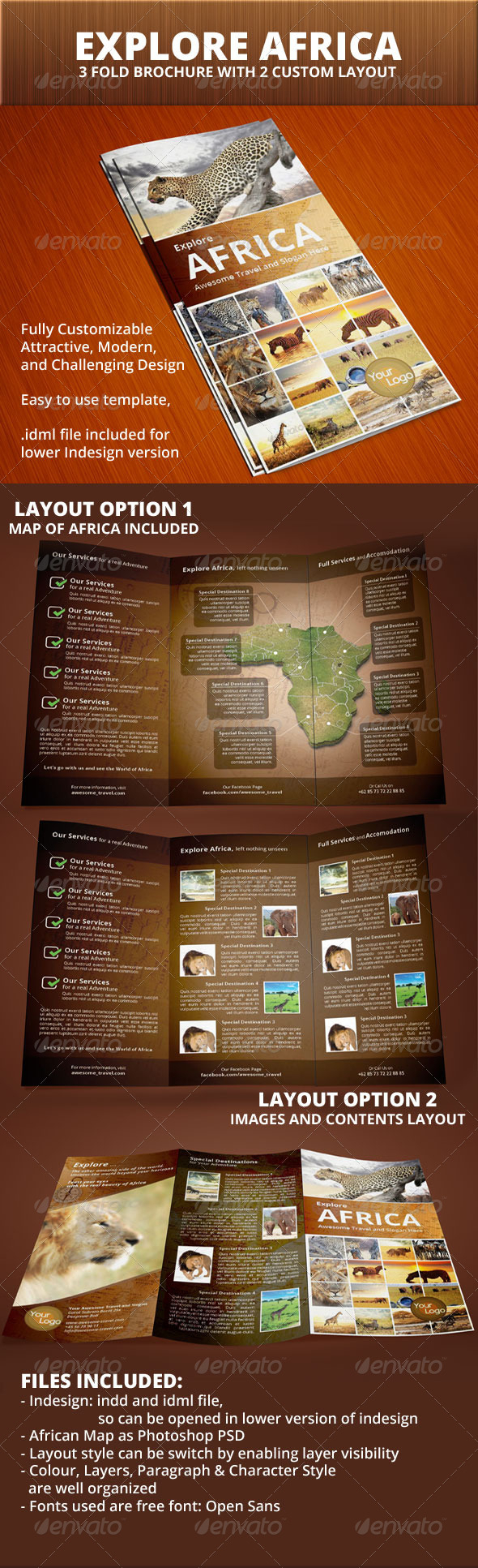 Explore+Africa+Trifold+Brochure | Brochures | Brochure For Zoo Brochure Template