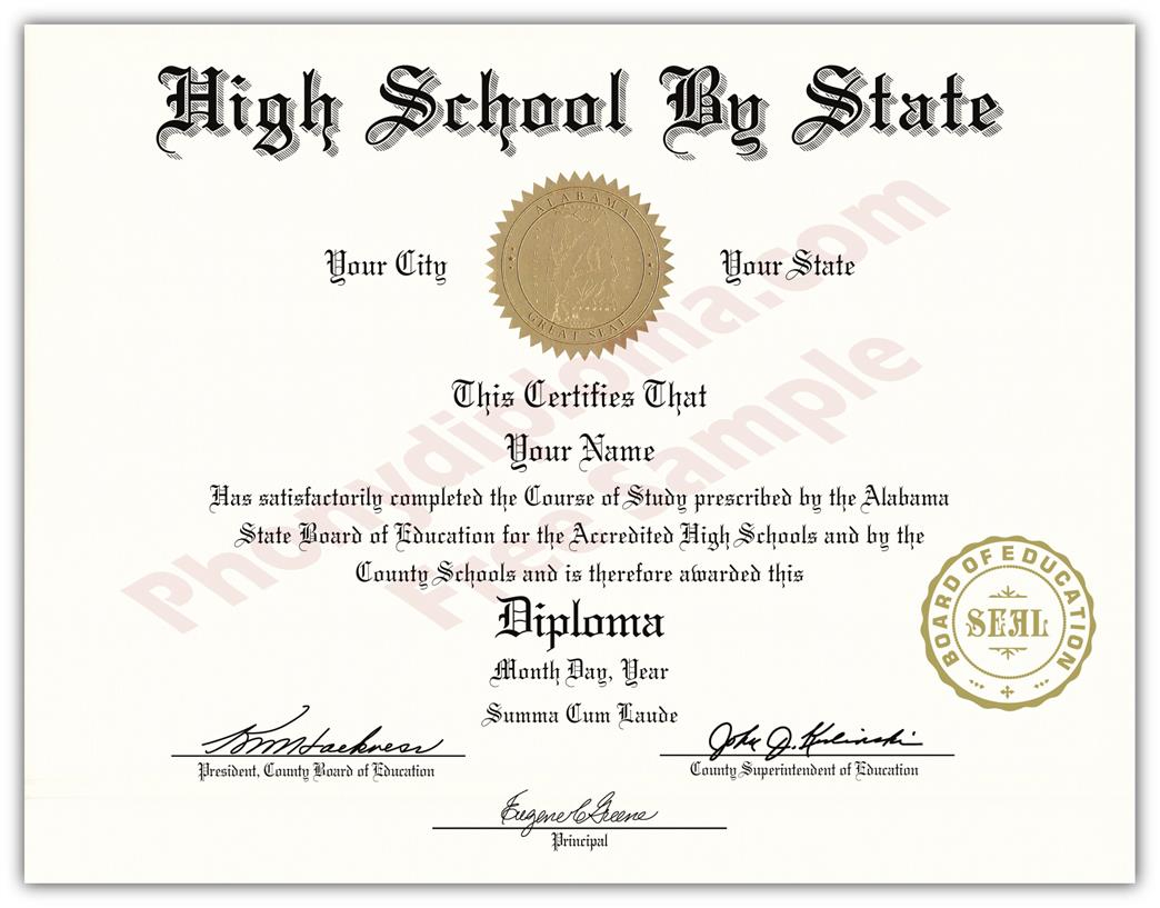 Fake High School State Design Diplomas – Select A State Throughout Fake Diploma Certificate Template