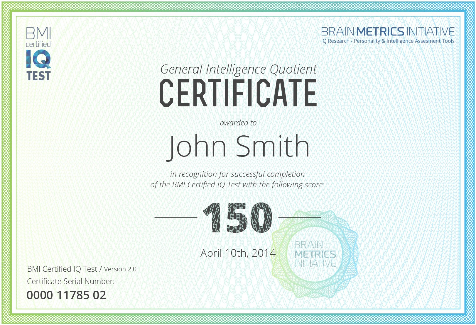 Fake Iq Test Certificate Template Archives - 10+ Inside Iq Certificate Template