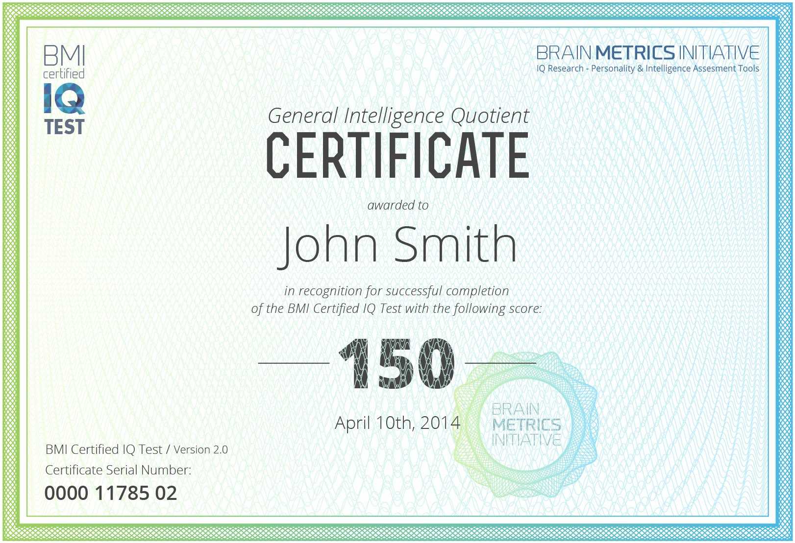 Fake Iq Test Certificate Template Archives – 10+ Inside Iq Certificate Template