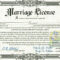 Fake Marriage Certificate | Marriage License | Marriage For Blank Marriage Certificate Template
