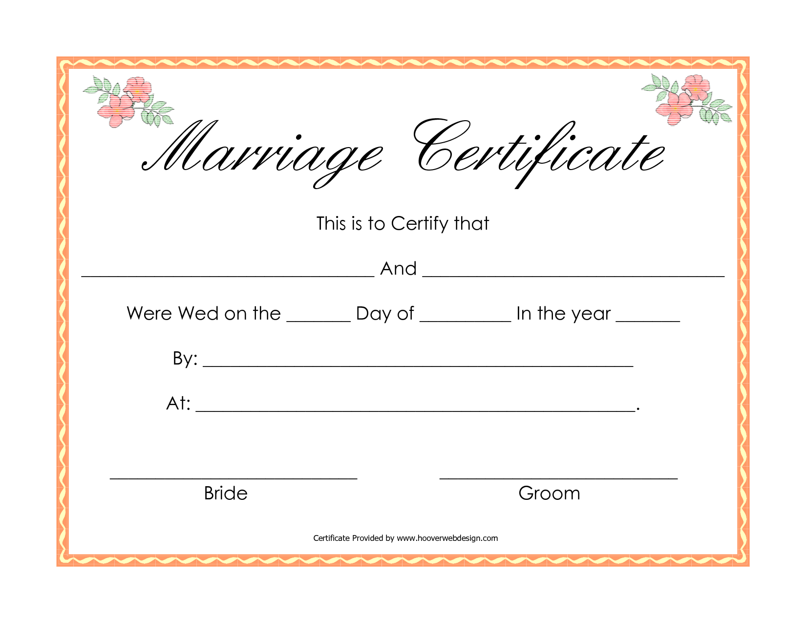 Fake Marriage Certificate Template With Blank Marriage Certificate Template