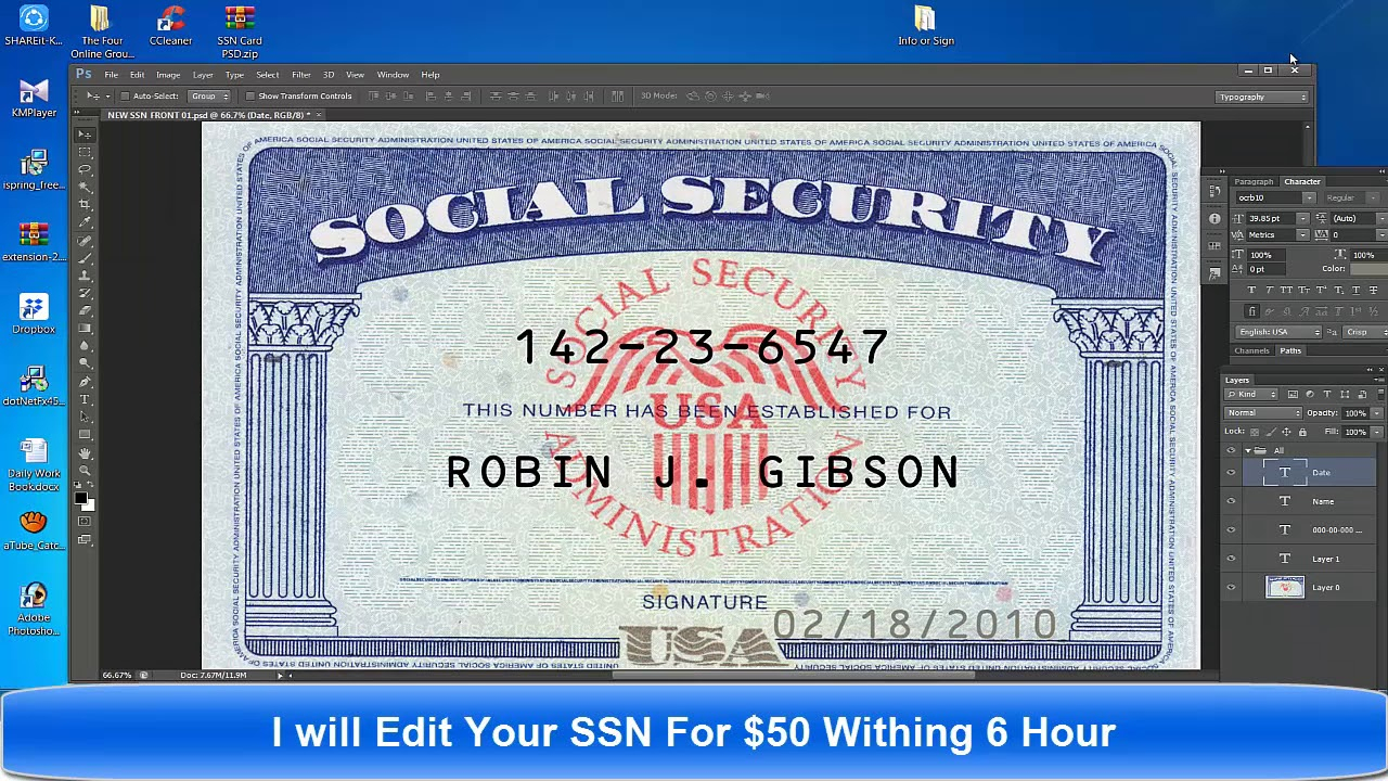Fake Social Security Card Template Download With Regard To Social Security Card Template Psd