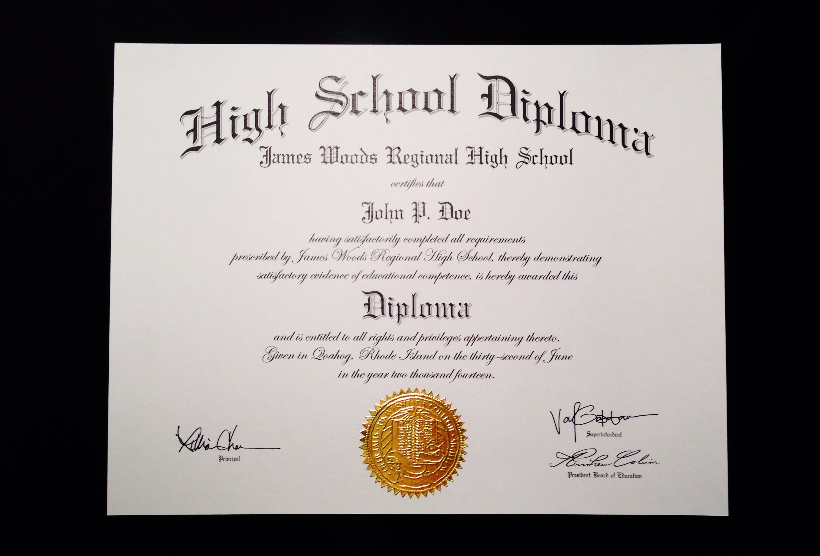 Fake+High+School+Diploma+Template | Jeffrey D Brammer | High For Ged Certificate Template