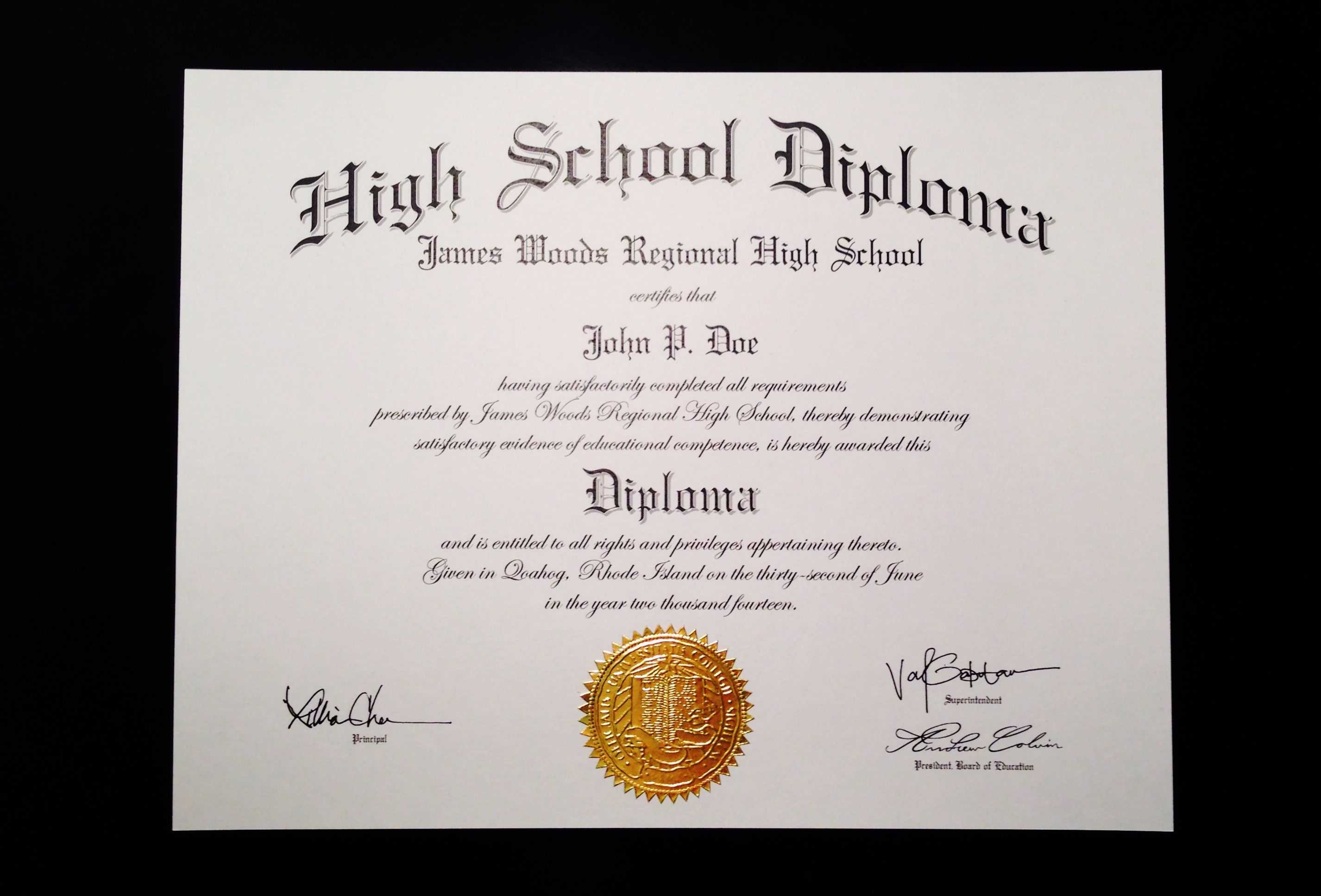 Fake+High+School+Diploma+Template | Jeffrey D Brammer | High Regarding Fake Diploma Certificate Template