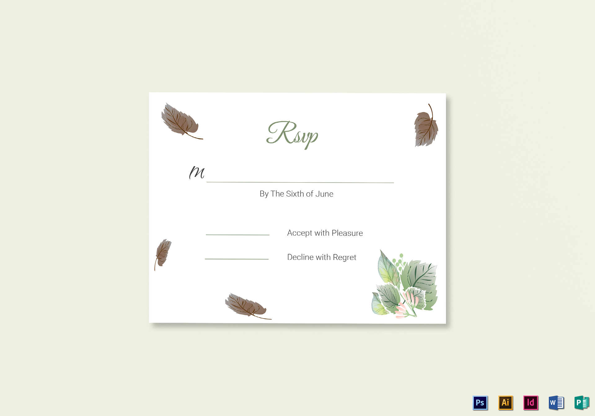 Fall Wedding Rsvp Card Template For Template For Rsvp Cards For Wedding