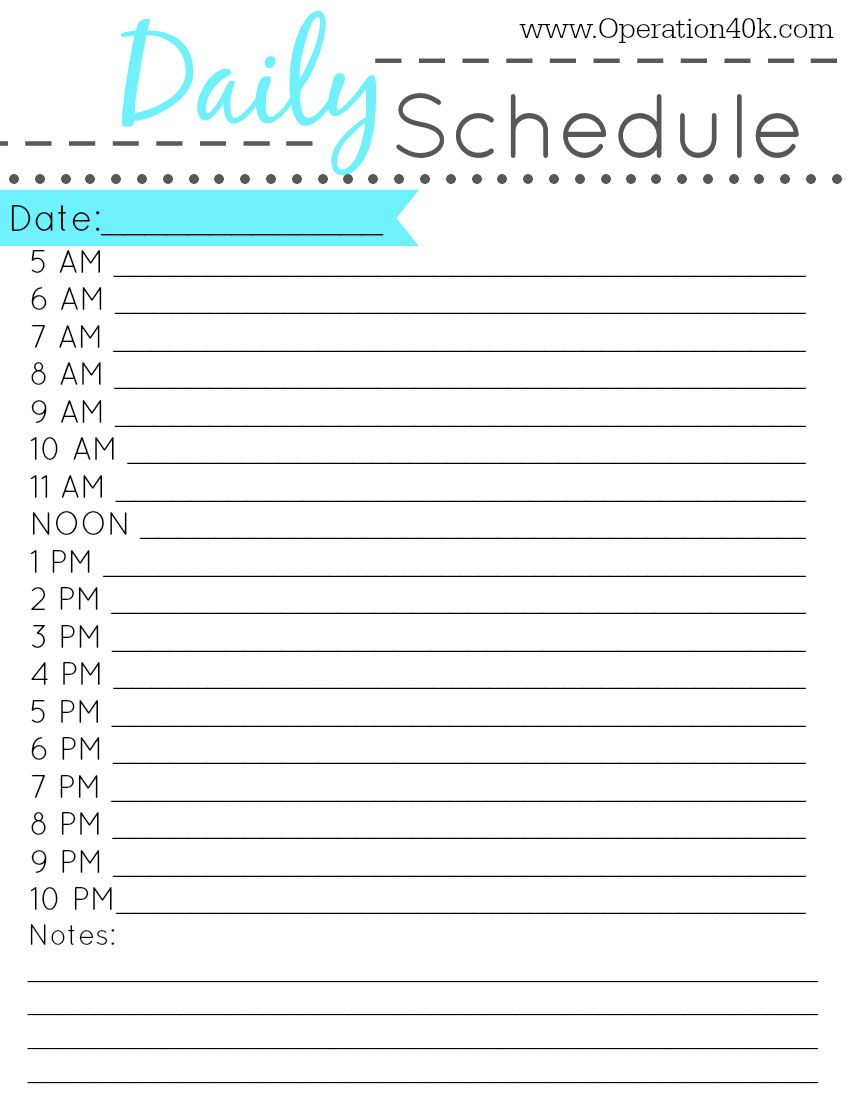 Family Binder – Free Printable Set!! | Important Documents Throughout Printable Blank Daily Schedule Template