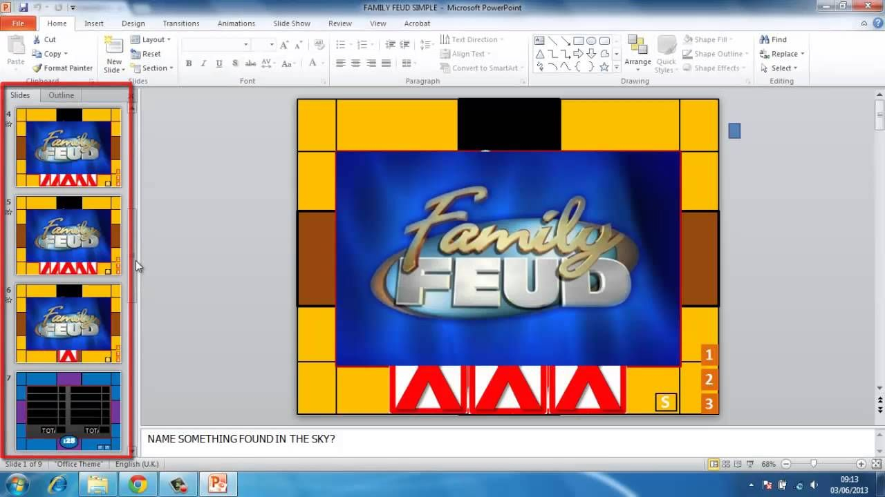 Family Feud Powerpoint Instructions.without A Link To Regarding Family Feud Powerpoint Template With Sound