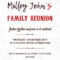 Family Reunion Invitation Card Template Throughout Reunion Invitation Card Templates