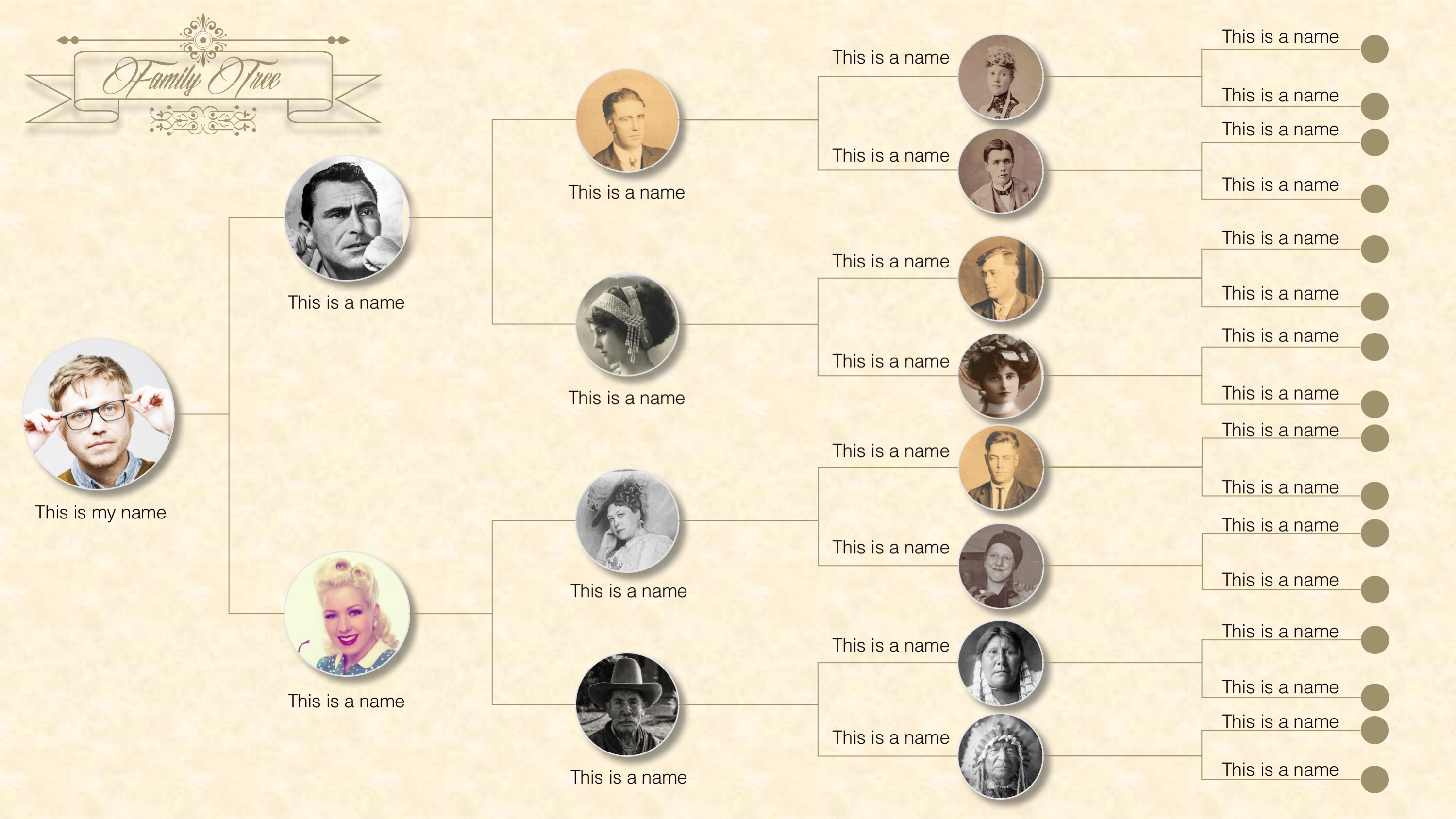 Family Tree Powerpoint Templates In Powerpoint Genealogy Template
