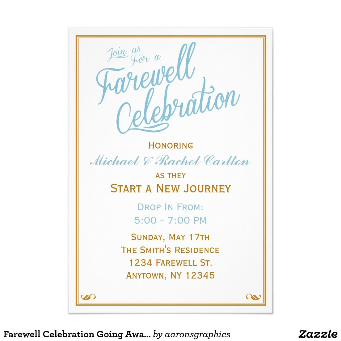Farewell Celebration Going Away Invitation | Zazzle With Regard To Farewell Invitation Card Template