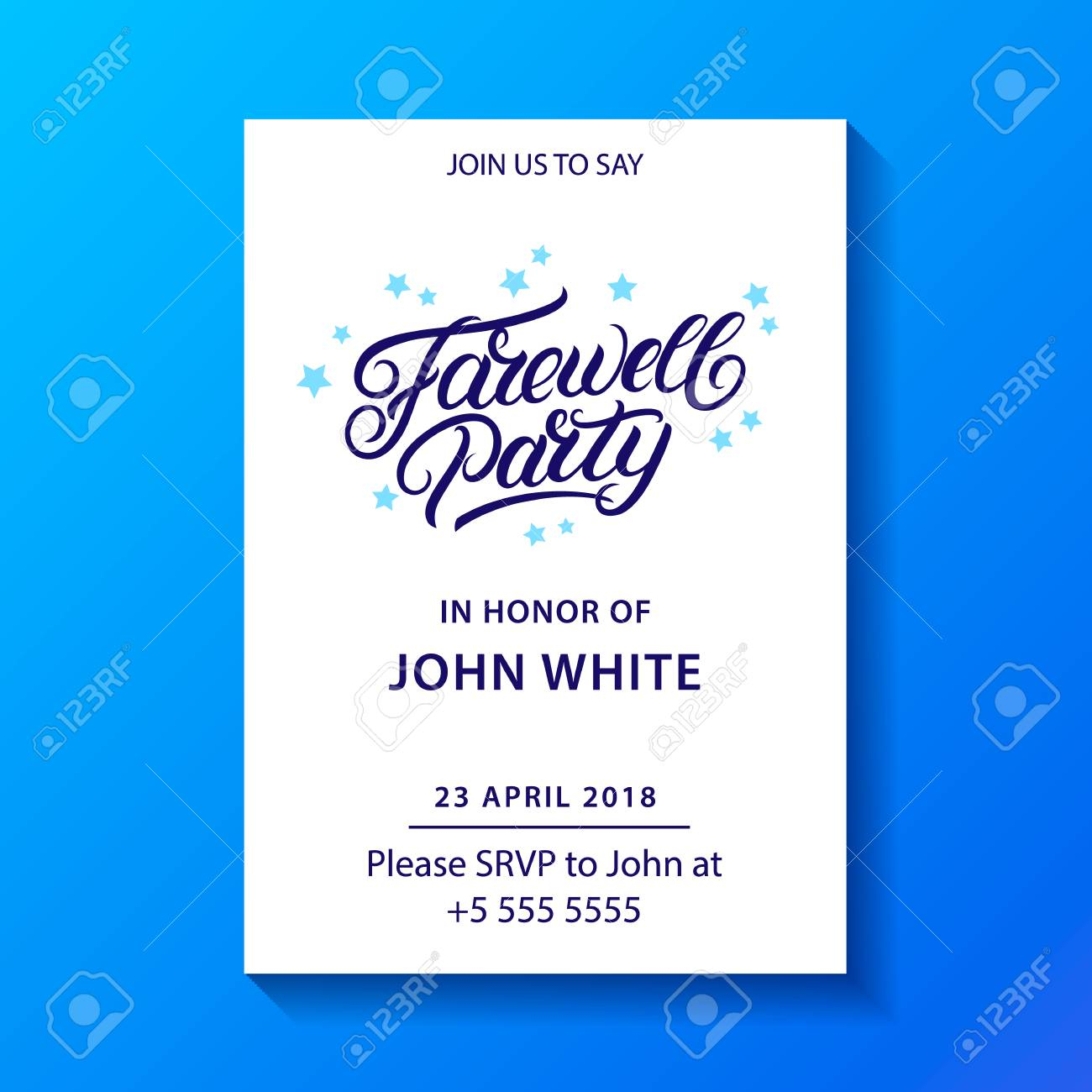 Farewell Party Hand Written Lettering. Invitation Card, Poster,.. With Farewell Invitation Card Template