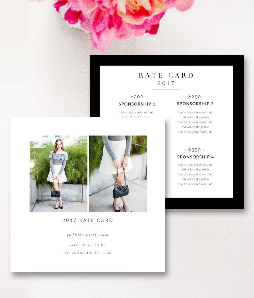 Fashion & Beauty Blogger Rate Card Template |Stephanie In Advertising Rate Card Template