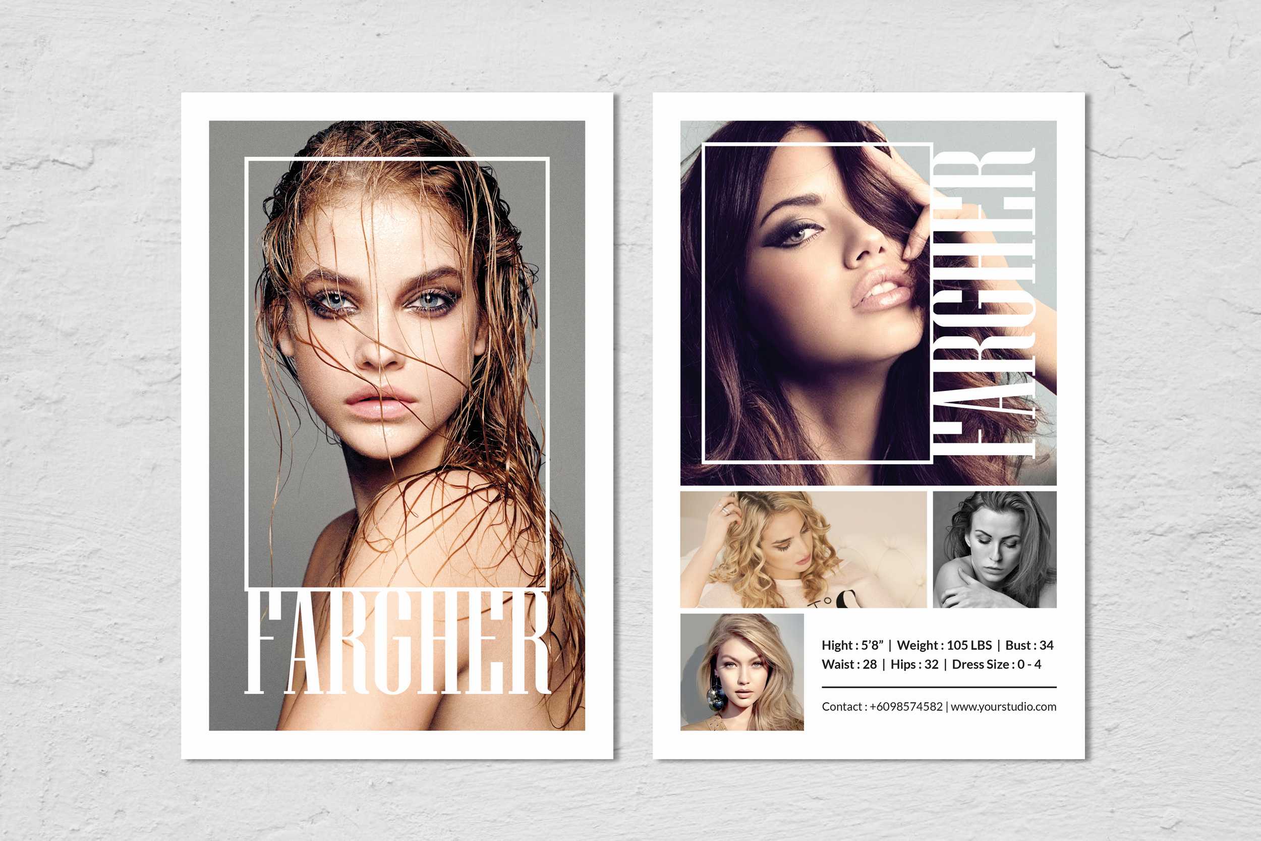 Fashion Modeling Comp Card Template For Free Model Comp Card Template Psd