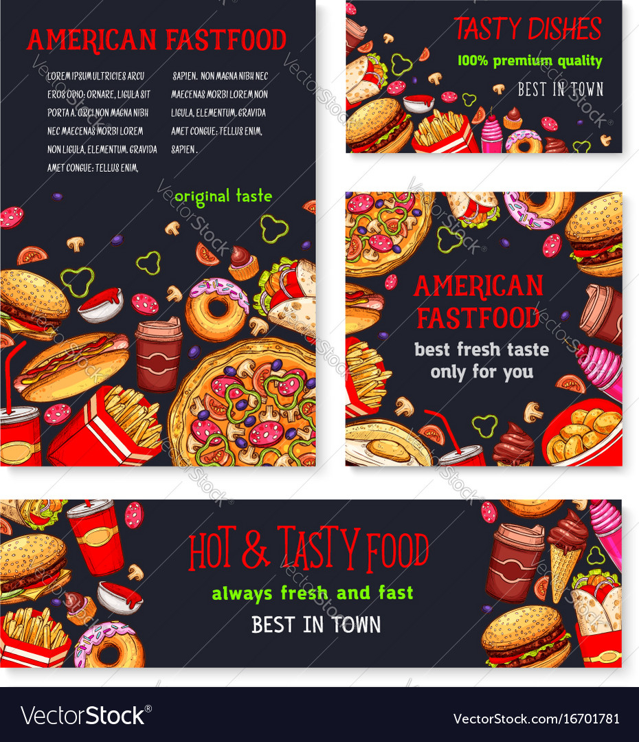 Fast Food Meal For Restaurant Banner Template Regarding Food Banner Template