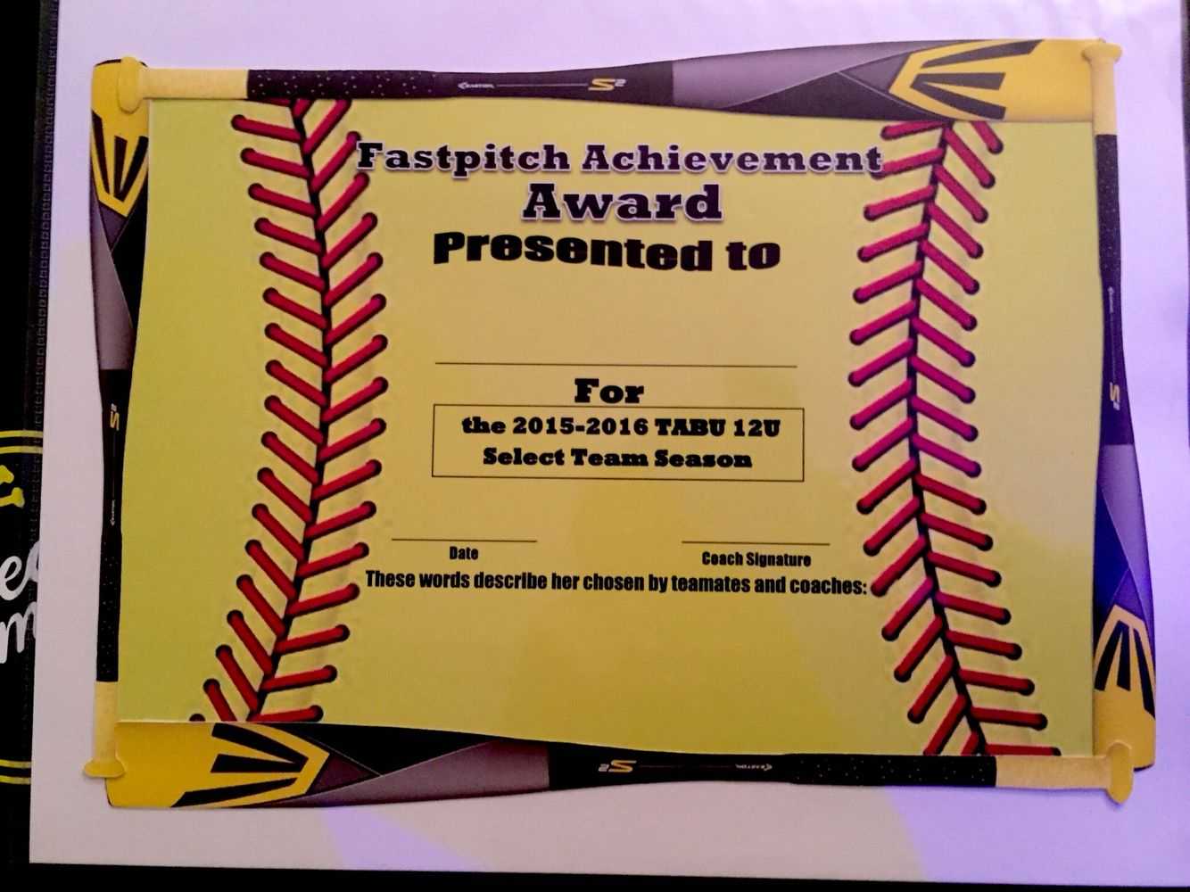 Fastpitch/softball Awards Certificate. | Softball In Softball Award Certificate Template