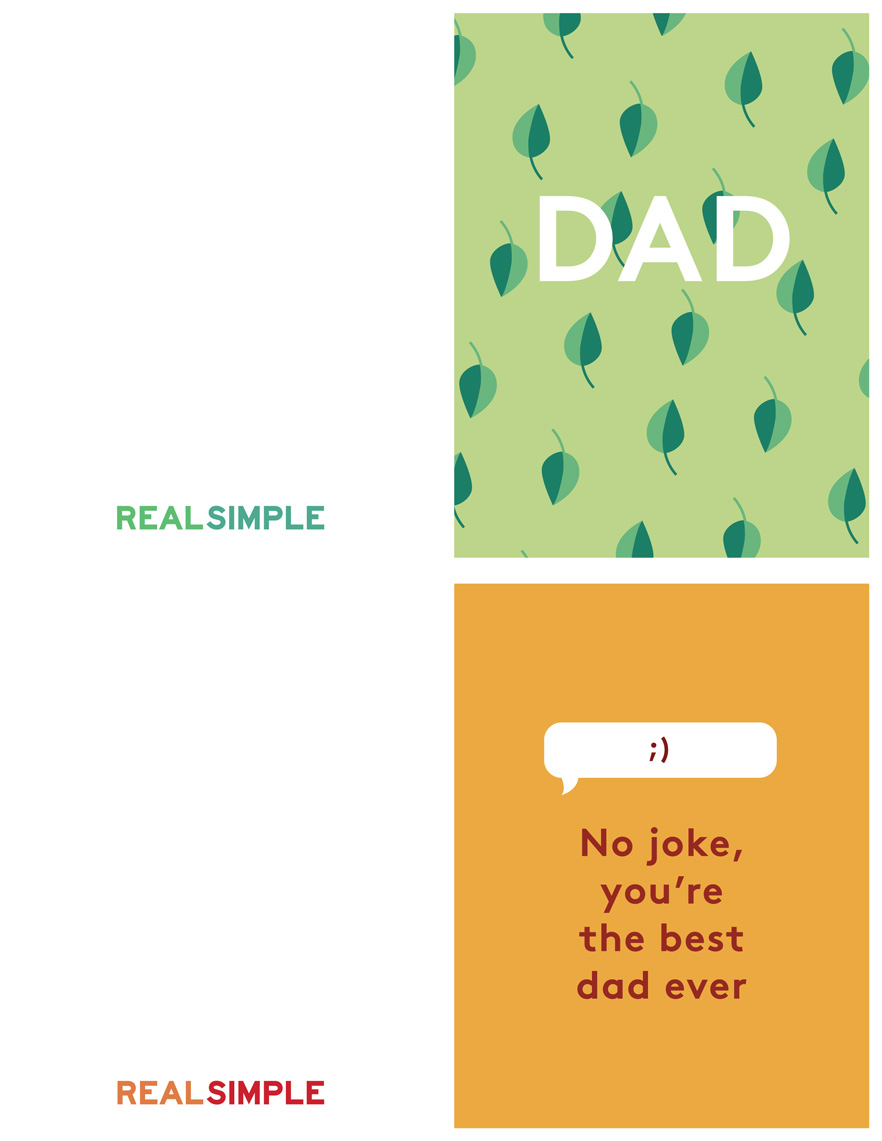 Father's Day Printable Cards | Real Simple Inside Fathers Day Card Template