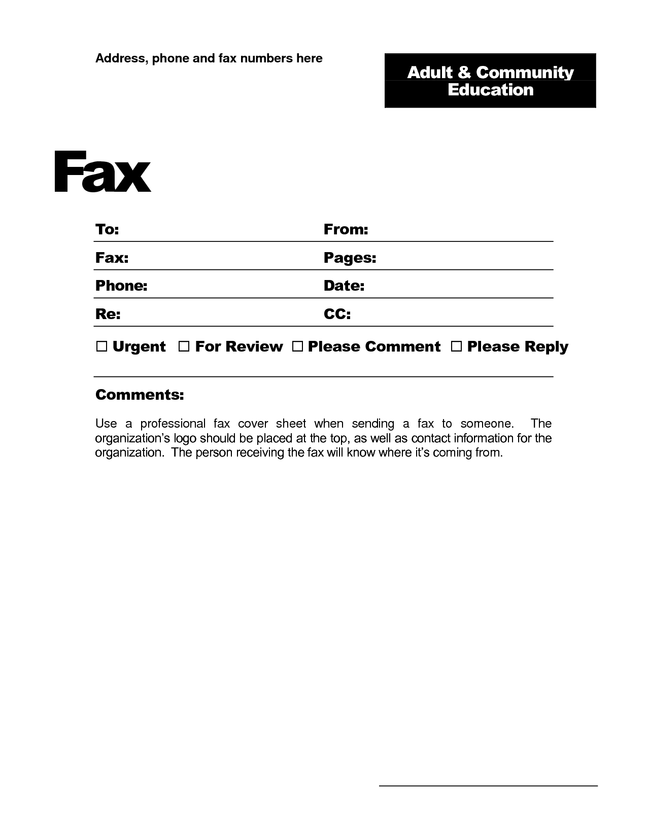 Fax Template Word 2010 – Free Download In Fax Template Word 2010