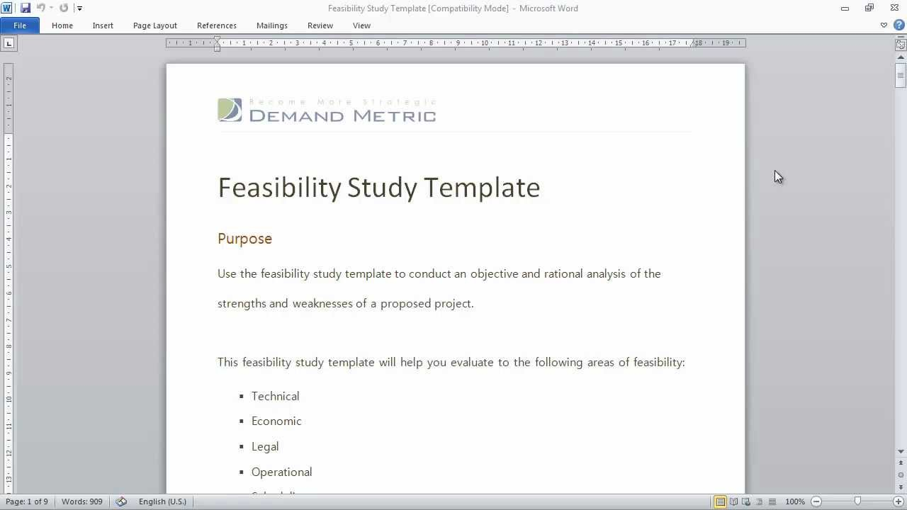 Feasibility Study Template In Technical Feasibility Report Template