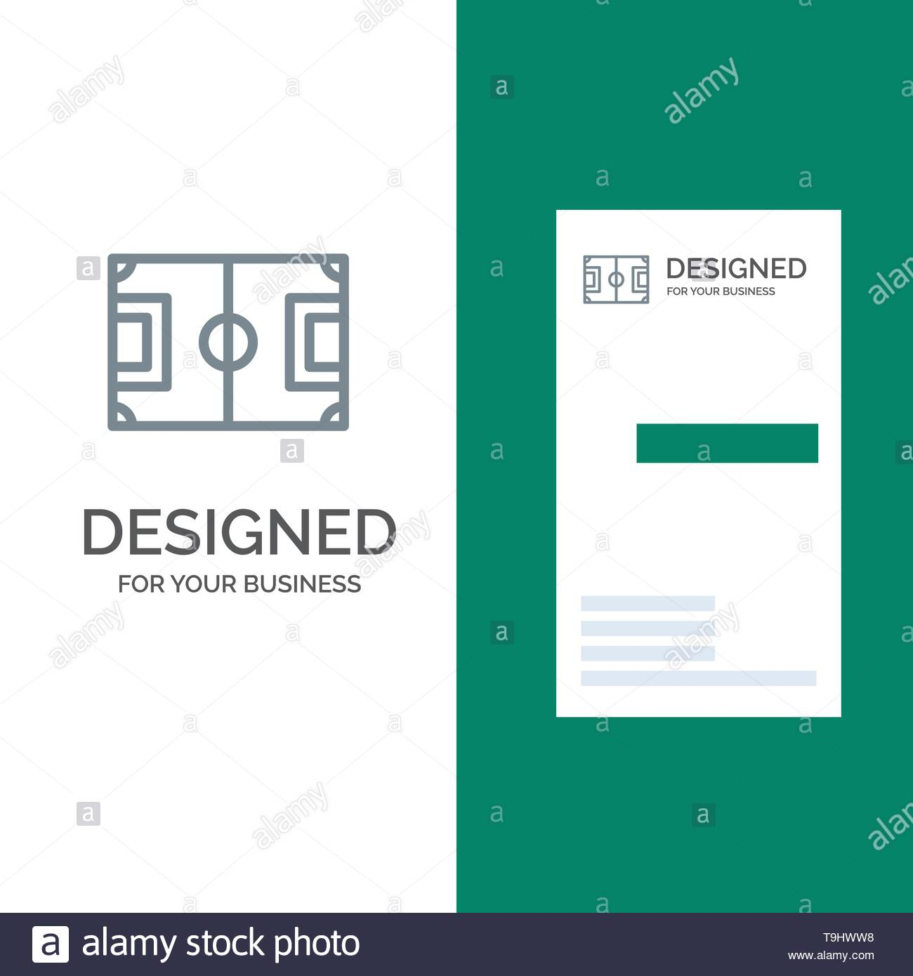 Field, Football, Game, Pitch, Soccer Grey Logo Design And Intended For Football Referee Game Card Template