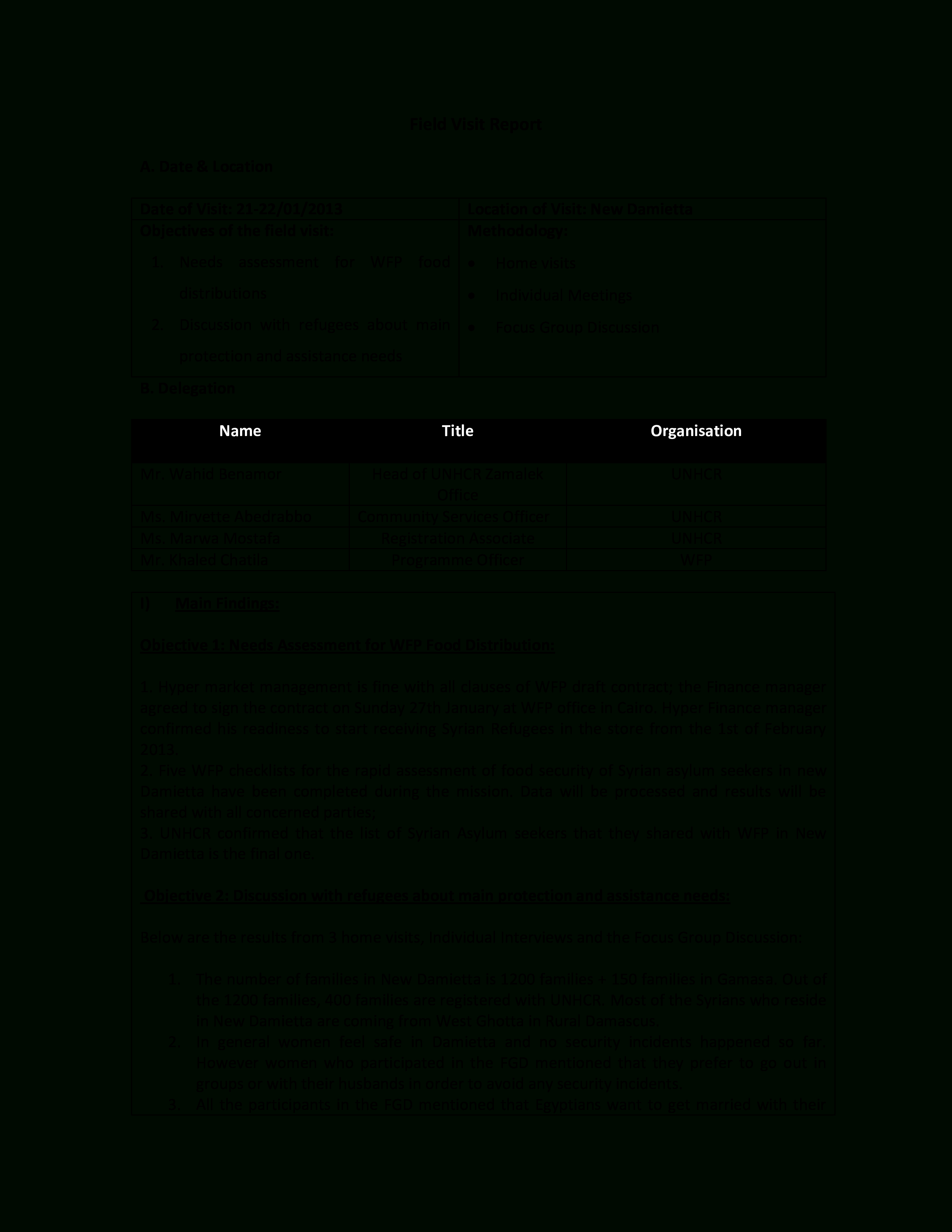Field Visit Report | Templates At Allbusinesstemplates Inside Site Visit Report Template
