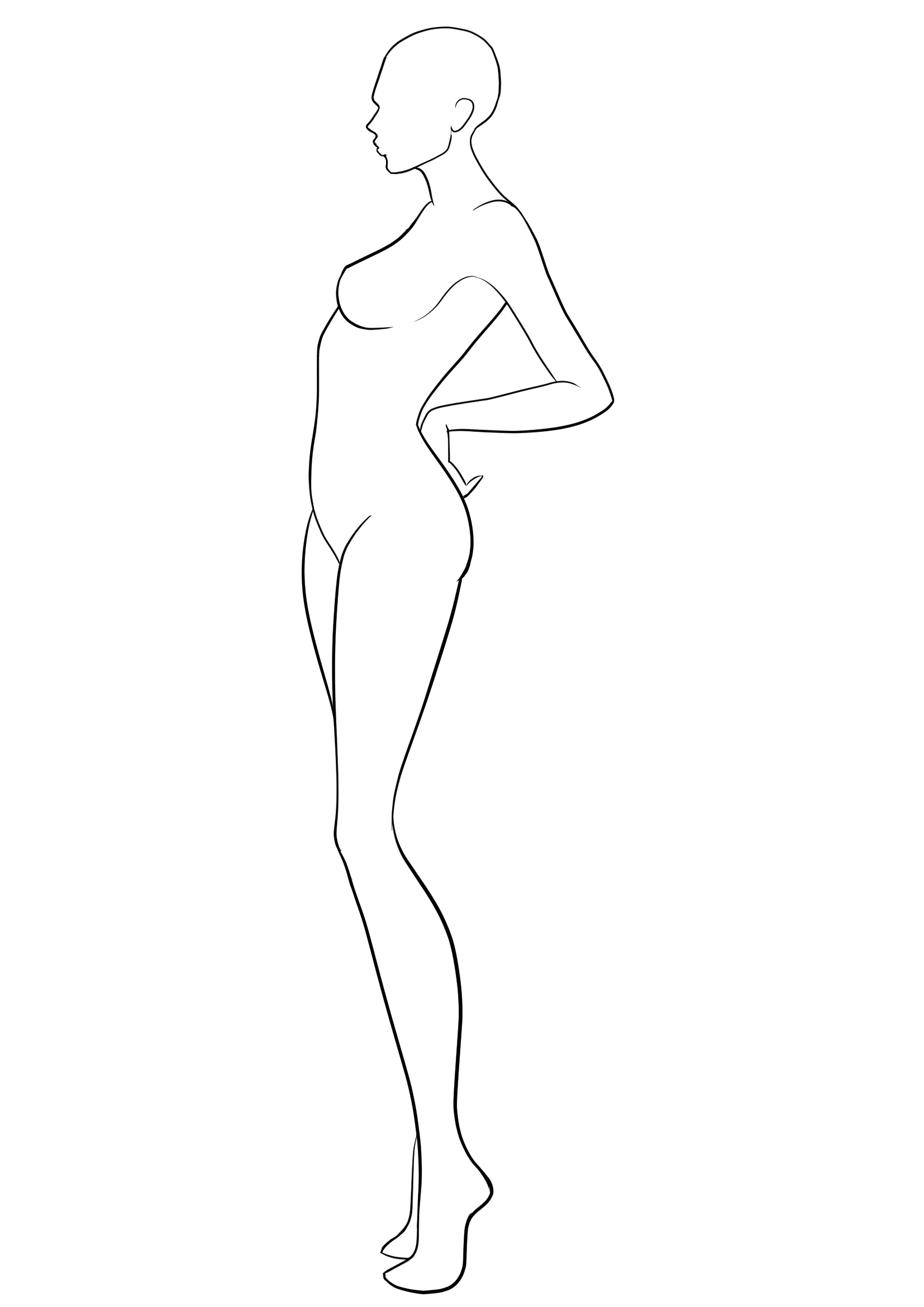 Figure Template 38 | Fashion Design | Fashion Figure Within Blank Model Sketch Template