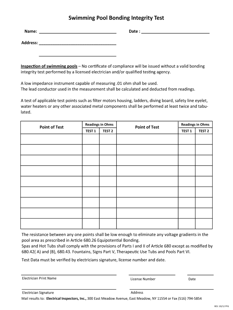 Fill In The Blanks Test In Swimming – Fill Online, Printable With Regard To Megger Test Report Template