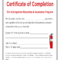 Fillable Online Certificate Of Completion – Fire Inside Fire Extinguisher Certificate Template