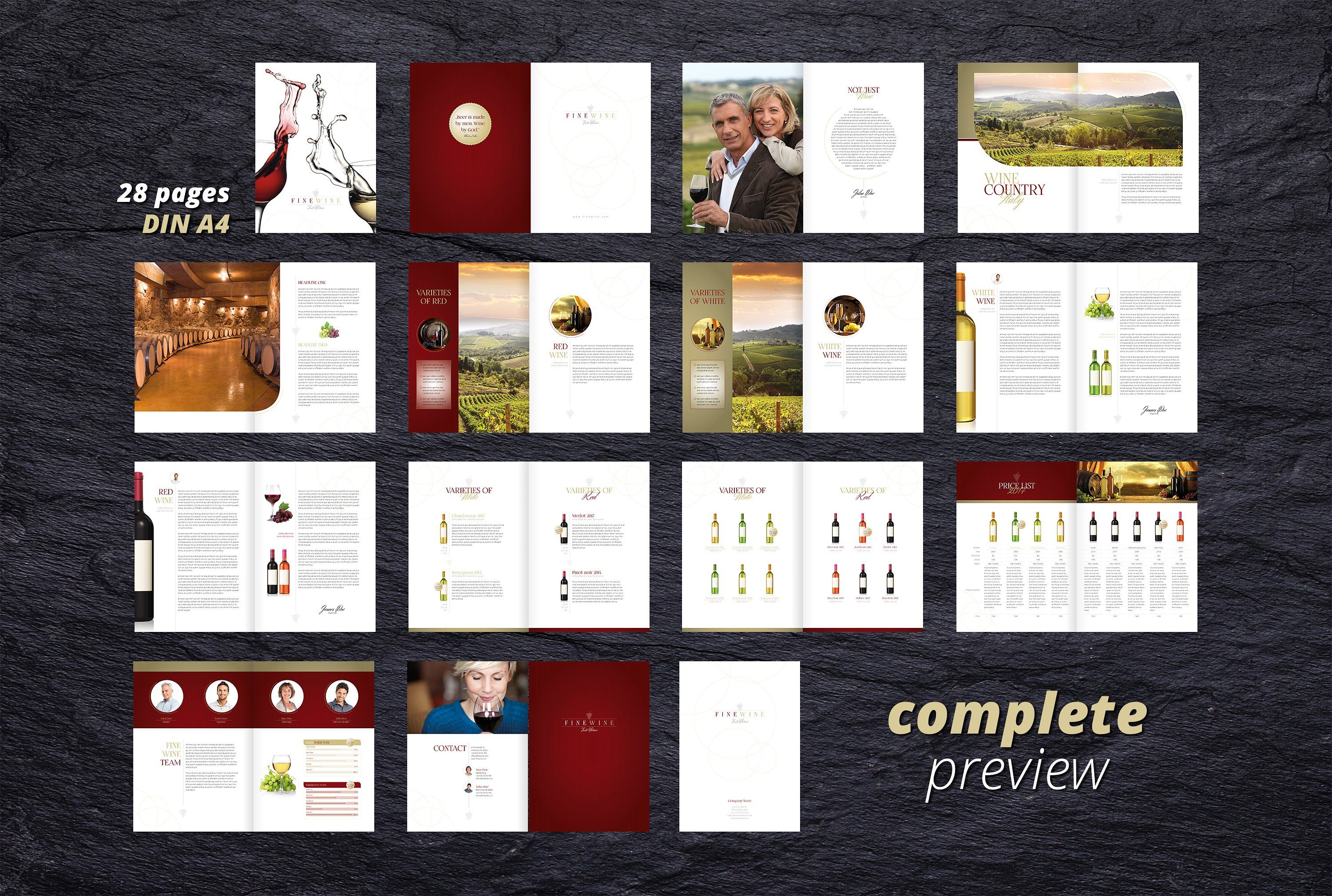 Fine Wine Vol. 1 Brochure #adobe#indesign#compatible#ready In Wine Brochure Template